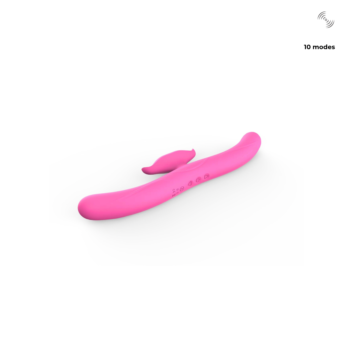 Side view of Nick dual-ended vibrator showing ergonomic curved shape and soft silicone texture - Fabulous Coco.