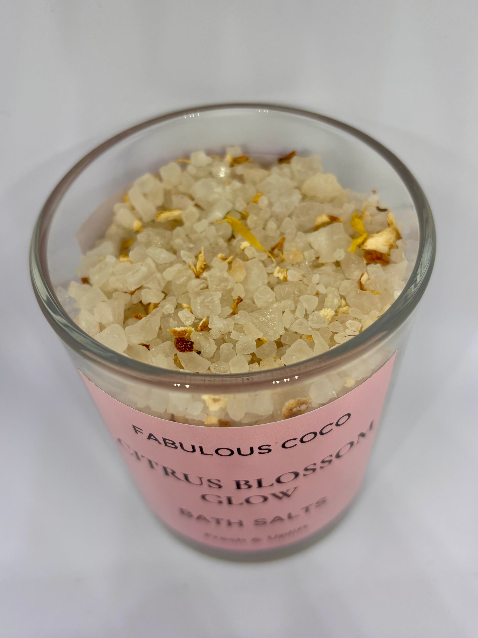 Himalayan citrus bath salt with orange peel and calendula petals