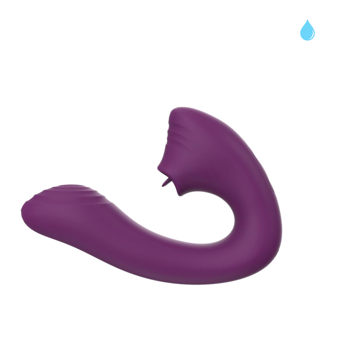 Dena dual vibrator in deep purple with waterproof design, ideal for use in the shower or bath for a luxurious intimate experience.