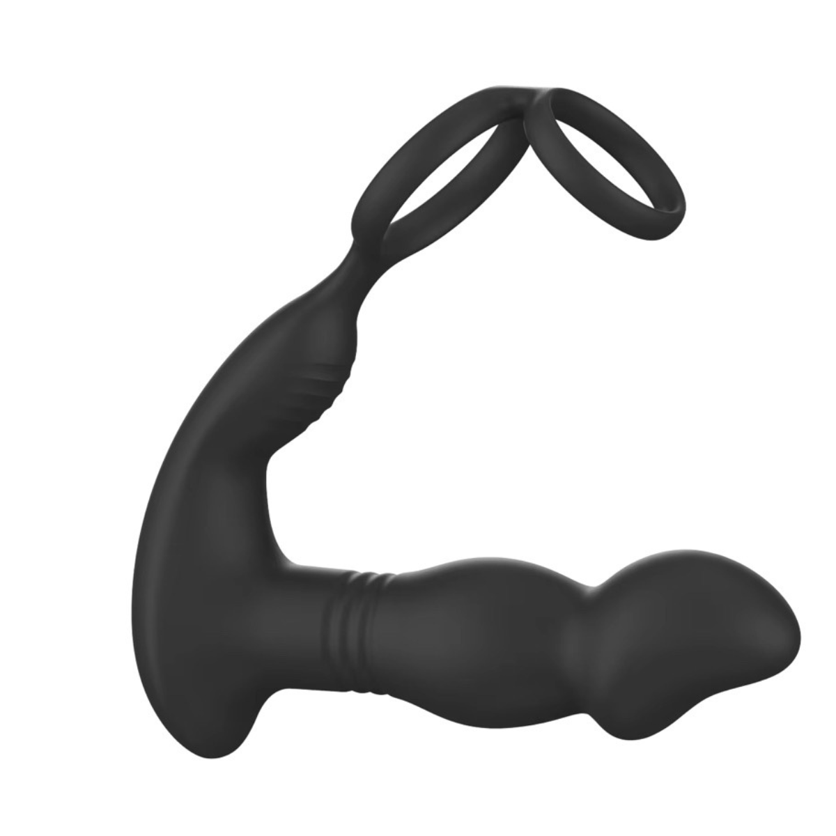 Side view of Apollo prostate vibrator showing ergonomic curve and dual-ring design – Fabulous Coco